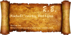 Radvánszky Bettina névjegykártya